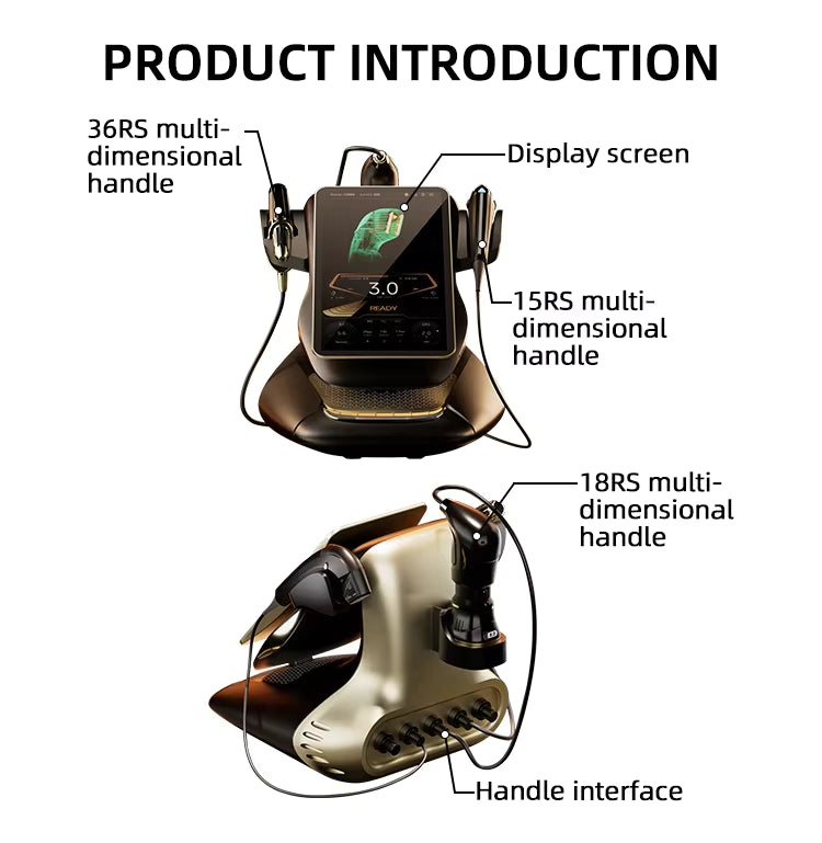 Professional 3-in-1RF EMS HIFU Anti-aging 3D Layering Treatment 36RS Handle Multifunctional Beauty Equipment